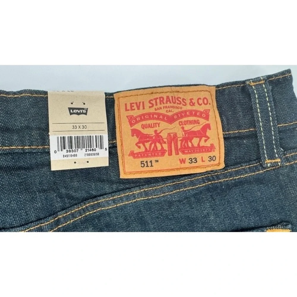 Levi's 511 Slim Men 33x30 Dark Indigo Stretch Denim Jeans NWT Casual Classic